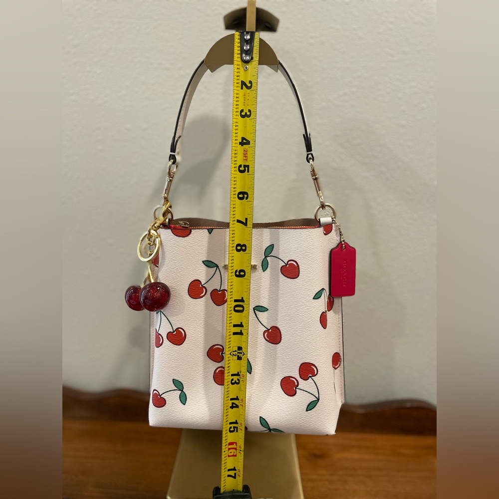 Coach White Cherry Print Crossbody Bag with Red Accents - Picture 12 of 16